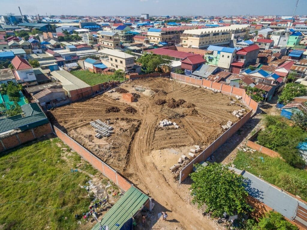 Empty Land Plot in City