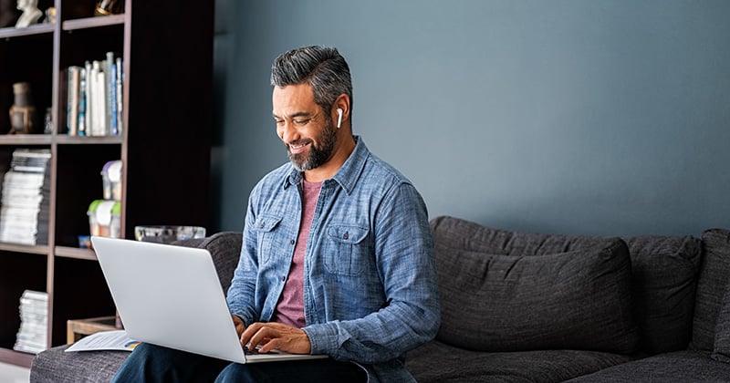 Man Working on Laptop