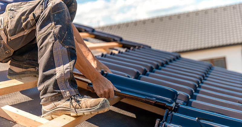 Roofer Working on a Roof