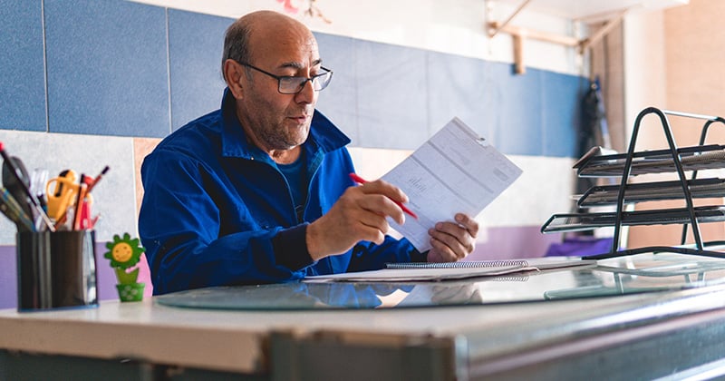 Home Services Owner Working in the Office