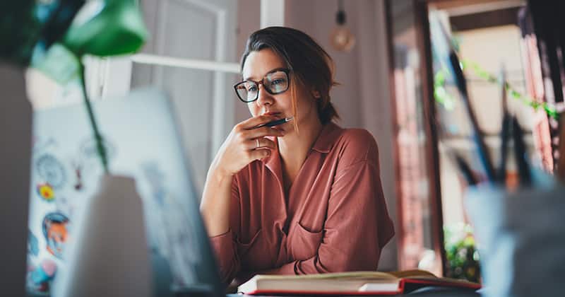 Woman Working on Laptop