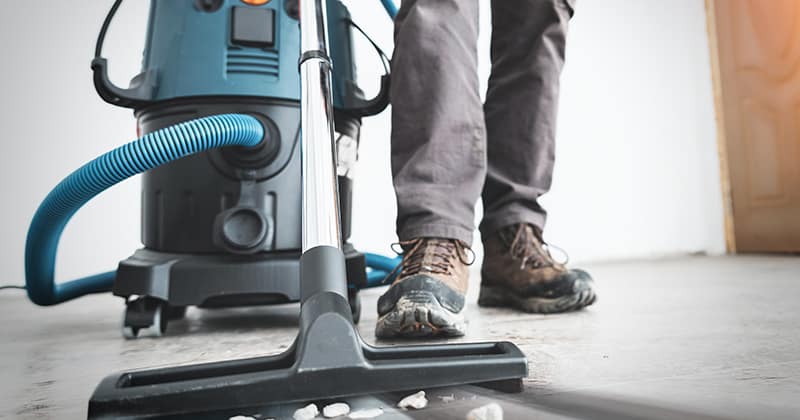 Close up on construction vacuum cleaner