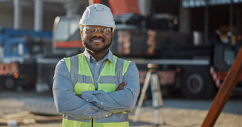 Contractor business man smiling at the camera