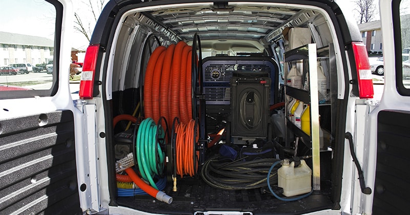 Carpet cleaning van