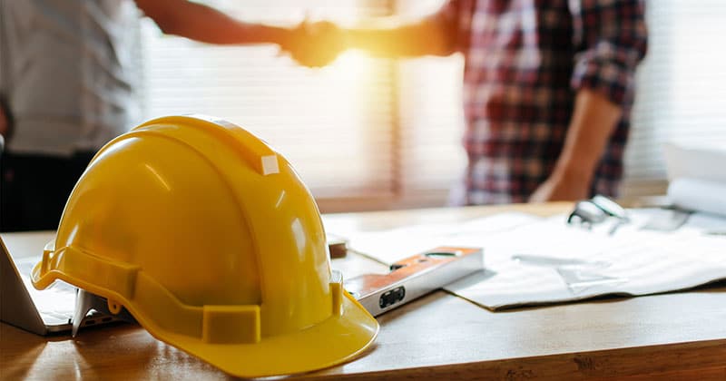 Construction Hard Hat on Table